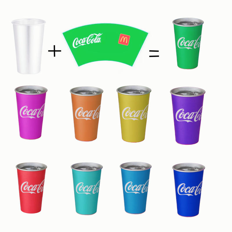 Cupă de petrecere reutilizabilă din aluminiu care își schimbă culoarea de 470 ml