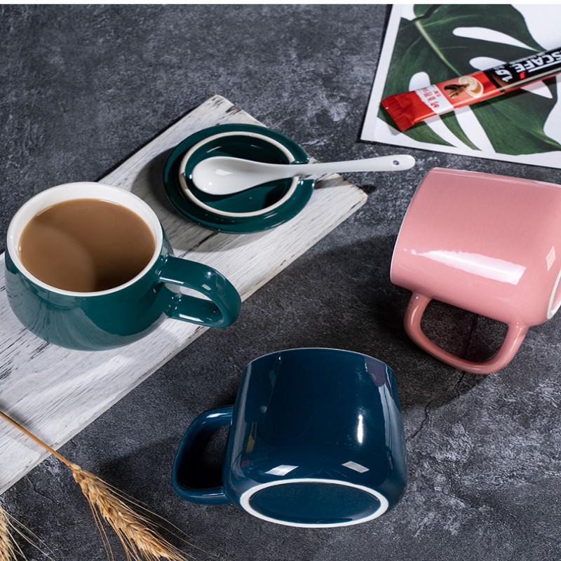 Cana de cafea din ceramică minimalistă nordică cu logo personalizat ceașcă cu apă de 400 ml Cana de cafea din ceramică minimalistă nordică cu logo personalizat ceașcă cu apă de 400 ml