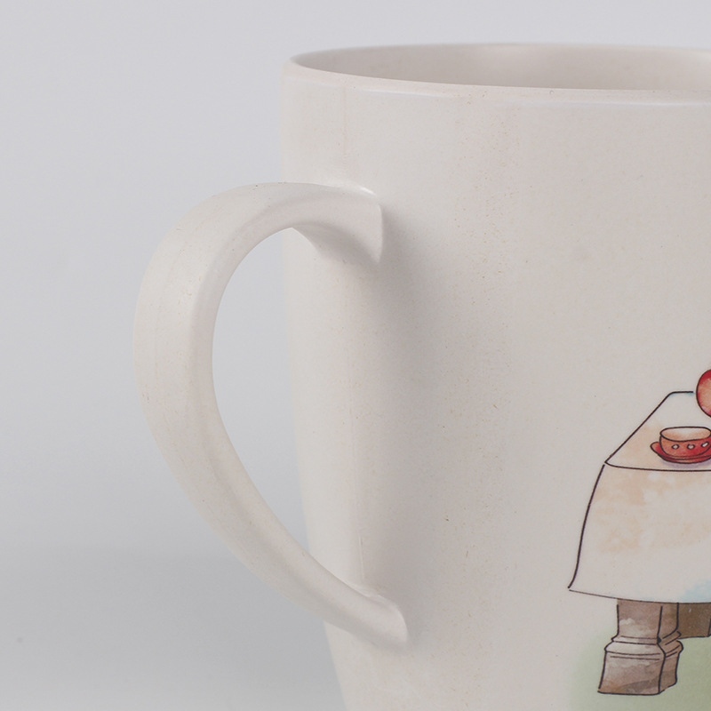 Cană de cafea personalizată cu mâner din fibră de bambus de 450 ml