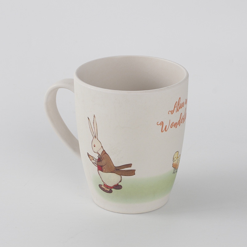 Cană de cafea personalizată cu mâner din fibră de bambus de 450 ml Cană de cafea personalizată cu mâner din fibră de bambus de 450 ml