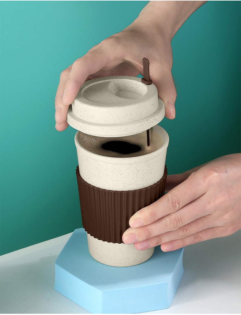 Cana de călătorie de cafea reutilizabilă din paie de grâu Cana de călătorie de cafea reutilizabilă din paie de grâu