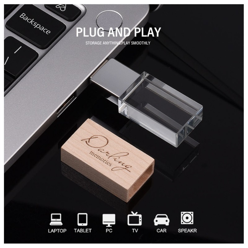 Unitate flash USB personalizată Crystal Wood Unitate flash USB personalizată Crystal Wood