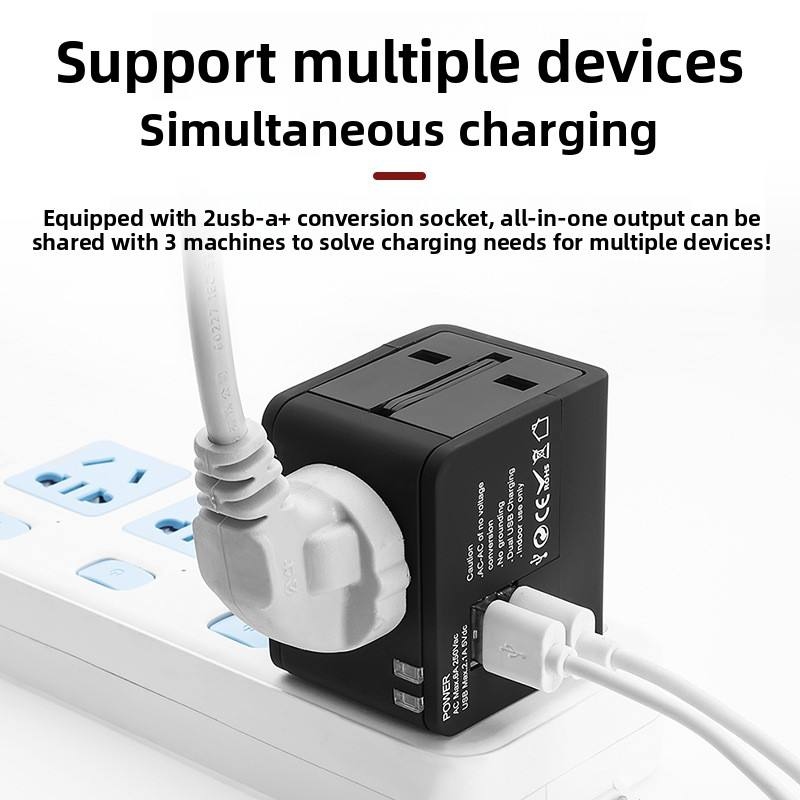 Adaptor universal de călătorie cu porturi USB duale