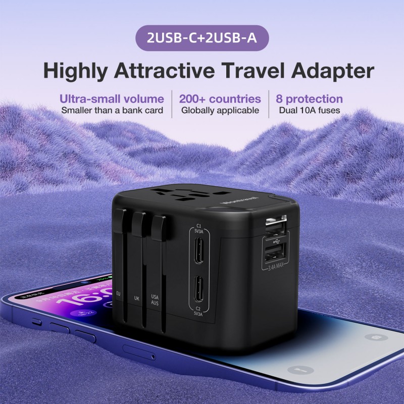 Adaptor de călătorie internațional universal All-in-One pentru utilizare globală