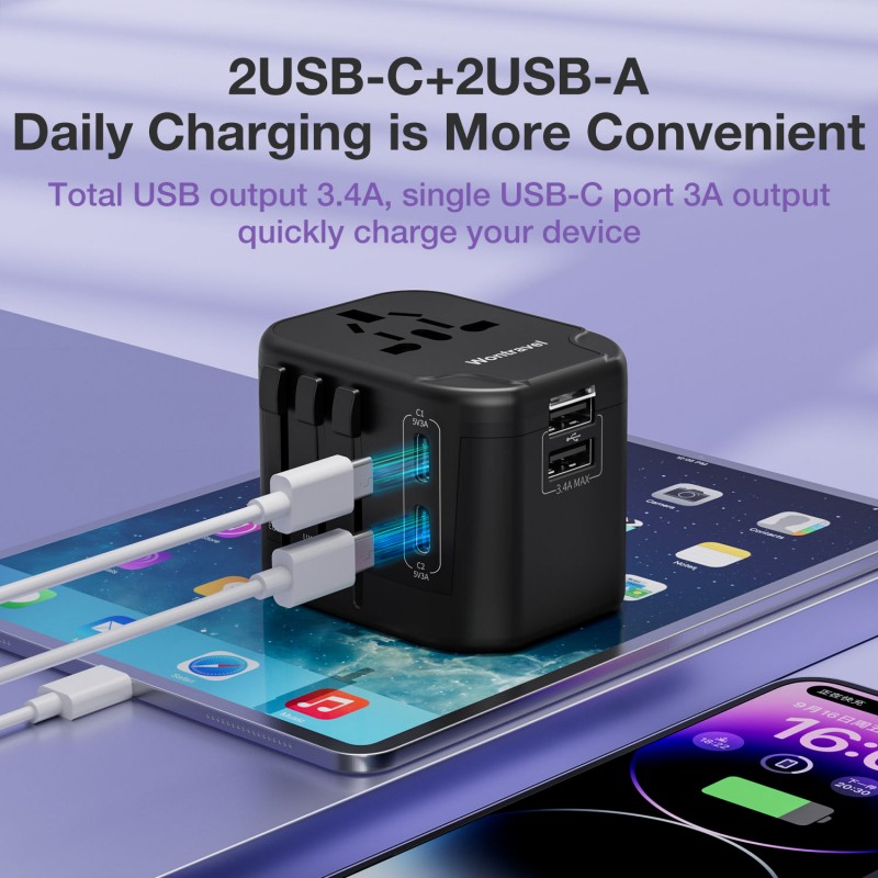 Adaptor de călătorie internațional universal All-in-One pentru utilizare globală