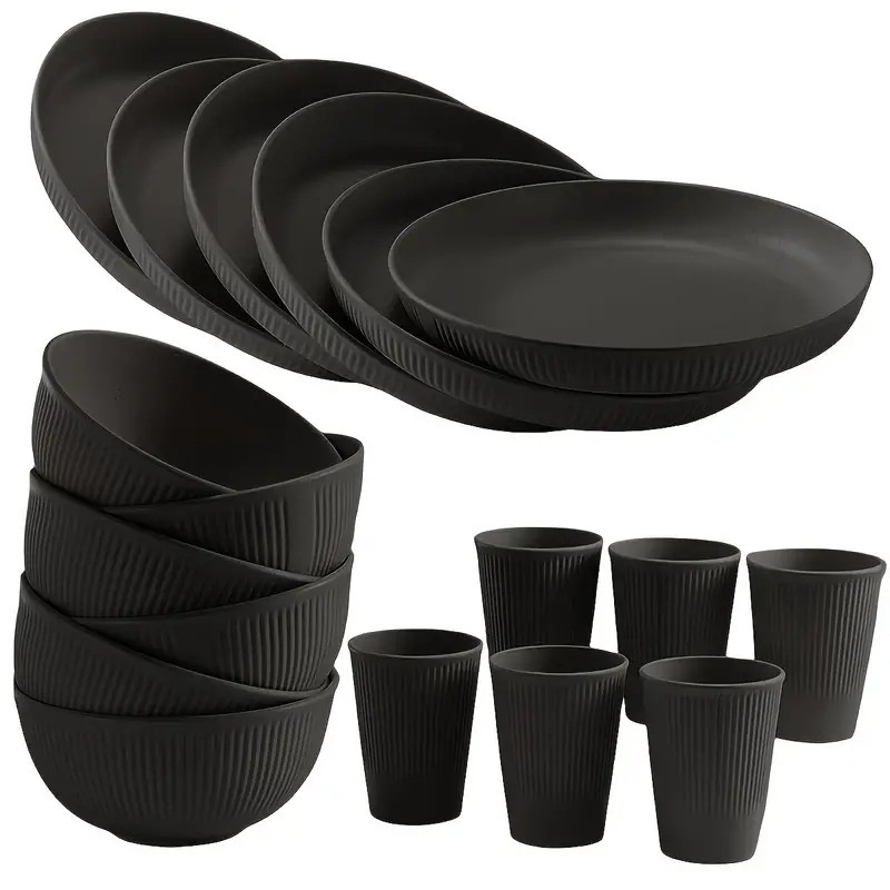 Set de veselă din paie de grâu, 18 buc Set de veselă din paie de grâu, 18 buc