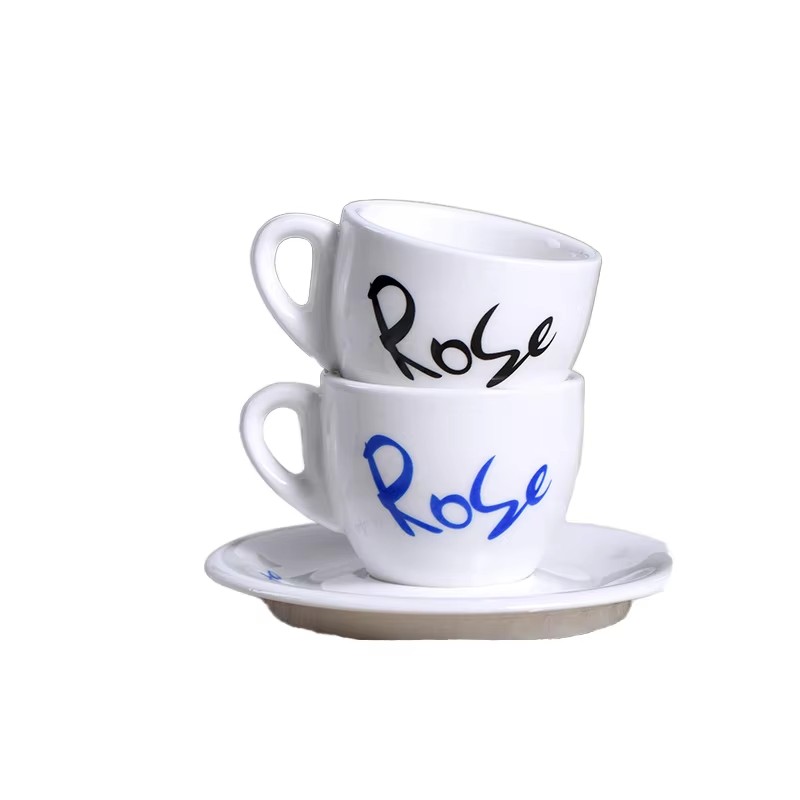 Farfurie pentru ceașcă espresso din porțelan imprimat pentru cadou cafenea