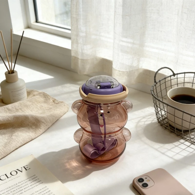 Teddy Bear Shaped Plastic Water Bottle