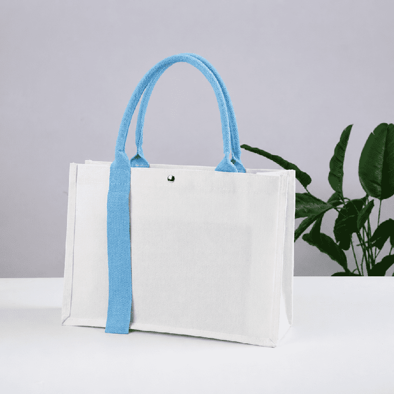 Geantă personalizată pentru cadou din pânză cu mâner în contrast Geantă personalizată pentru cadou din pânză cu mâner în contrast