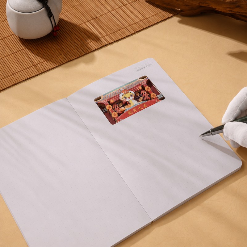 Caiet de jurnal cu puncte A5 în stil chinezesc tăiat în hârtie 3D