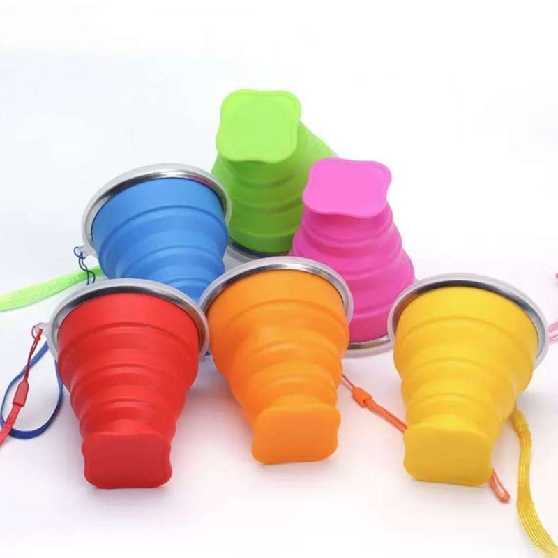 Cupă portabilă de călătorie din silicon, pliabilă