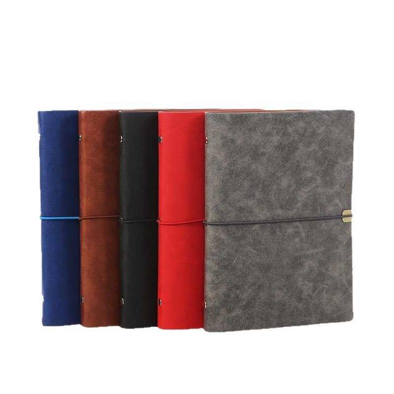 Caiet vintage din piele PU cu 6 inele